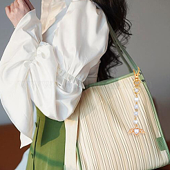 4 шт. акриловые и АБС-пластиковые имитация жемчуга и эмали сплава и латунные подвесные украшения&nbsp;HJEW-DR00235