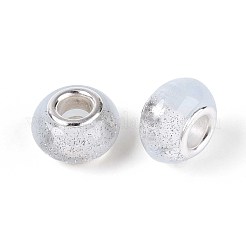 Прозрачные европейские бусины-рондель из смолы&nbsp;RESI-N044-02E