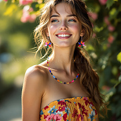 300 шт. окрашенных распылением деревянных бусин схима&nbsp;WOOD-TA0002-83B