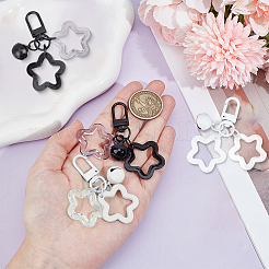 10шт 2-х цветные акриловые подвесные украшения в виде звезд&nbsp;HJEW-BBC0001-25A