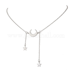 201 кулон из нержавеющей стали с луной и звездами&nbsp;NJEW-JN05787