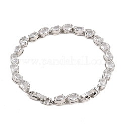 Теннисные браслеты из платиновой латуни с микропаве из кубических цирконий&nbsp;BJEW-B160-04P-05