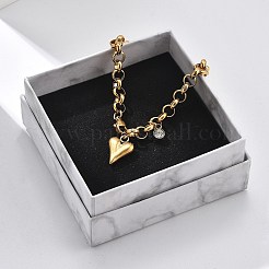 Браслеты с подвесками из нержавеющей стали 304&nbsp;BJEW-F487-01G