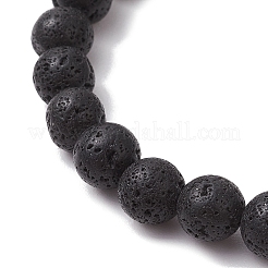 Круглые бусины из натуральной лавы&nbsp;BJEW-JB11489