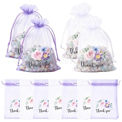 20 шт. мешочков из органзы с цветочным принтом и завязкой&nbsp;OP-YW0001-04A