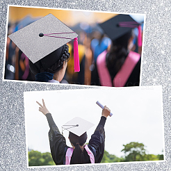 Квадратные наклейки на шапочку выпускника из блесток eva&nbsp;DIY-WH20053-05D