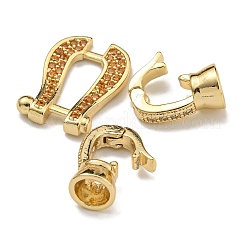 Латунные микро проложить кубического циркония раз за застежками&nbsp;KK-U037-27G-03