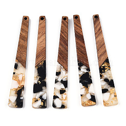 Большие подвески из прозрачной смолы и орехового дерева RESI-TAC0017-46-D04