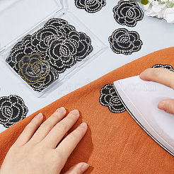 20 шт. пришивные тканевые нашивки с цветочным кристаллом и стразами&nbsp;PATC-FH0001-34B