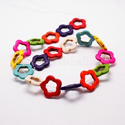 Цветок синтетический бирюзовые бусы нити TURQ-I013-19mm-02