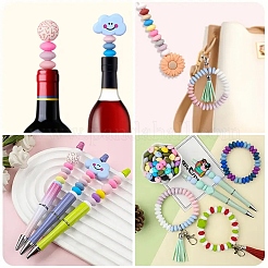 100 шт. 10 цвета пищевые экологически чистые силиконовые бусины&nbsp;SIL-YW0001-84