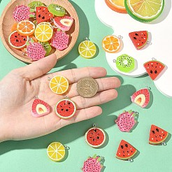 35 шт. подвески из непрозрачной смолы с фруктовой тематикой&nbsp;RESI-YW0006-09