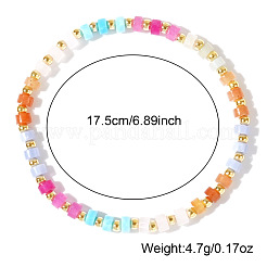 Бохо-стиль натуральный аквамарин и цветочный амазонит и рубин и амазонит и розовый кварц и авантюрин колонны бусины эластичные браслеты для женщин&nbsp;QH3798