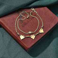 Многорядные браслеты из латуни с микропаве из прозрачного кубического циркония BJEW-U020-11G