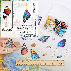 Наборы для самостоятельного изготовления сережек-бабочек из искусственной кожи и синтетического лунного камня&nbsp;DIY-SC0026-33