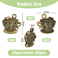 Подвески из сплава 50шт 2 цветов&nbsp;TIBEP-DC0001-10