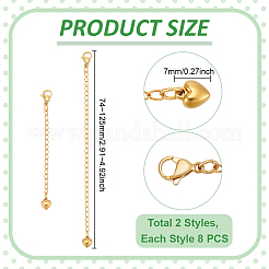 16 шт. 2 наконечника из нержавеющей стали 304 с цепочкой&nbsp;FIND-UN00024