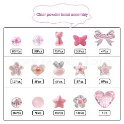 238шт 15 стильные прозрачные и непрозрачные акриловые бусины&nbsp;DIY-YW0005-41