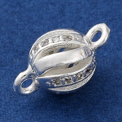 Шармы-соединители из латуни с микропаве из прозрачного кубического циркония&nbsp;KK-A230-06D-S