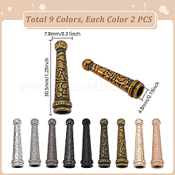 18 шт. 9-х цветные цинковые наконечники для шнура&nbsp;FIND-GA0008-01