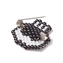 Хэллоуин череп стеклянный бисер брошь&nbsp;JEWB-BR00166