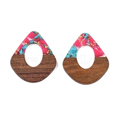 Подвески из прозрачной смолы и ореха&nbsp;RESI-T057-07K