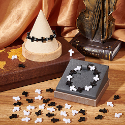 300шт 2 цвета непрозрачные акриловые бусины&nbsp;SACR-SC0001-17