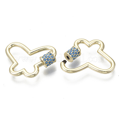 Латунь микропаве кубический цирконий винт карабин подвески с замком&nbsp;KK-R136-071B-NF