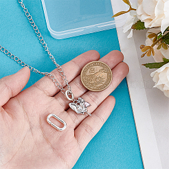 2 шт. 2 стиля 925 кольца с пружинным затвором из стерлингового серебра&nbsp;STER-PH0003-90