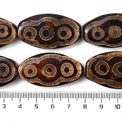 Овальные с рисунком в виде одного глаза нити бусин дзи в тибетском стиле&nbsp;G-NH0001-14B