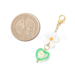 Подвесные украшения из натуральных пресноводных ракушек и стекла&nbsp;HJEW-JM04306