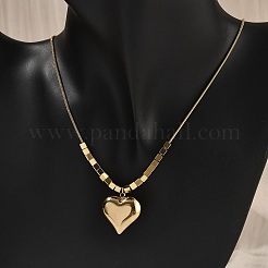 Ожерелья с подвеской в форме сердца из нержавеющей стали 304&nbsp;NJEW-V001-12G