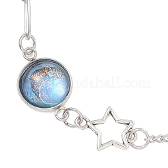 2 шт. браслет из нержавеющей стали 304 с кабошонами из смолы&nbsp;BJEW-JB13407