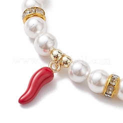 Эластичные браслеты из круглых жемчужных ракушек толщиной 8 мм.&nbsp;BJEW-JB10241