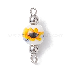 Подвески-коннекторы из фарфора и керамики с цветочным принтом ручной работы&nbsp;PALLOY-JF04451-01