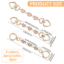 6 шт. 3 стиля железный стакан с эмалированной цепочкой-бабочкой для сумки&nbsp;FIND-FH0016-70