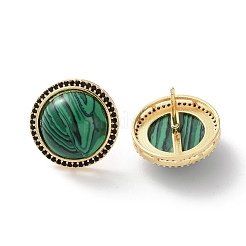 Полукруглые серьги-гвоздики из латуни с микропаве из кубического циркония&nbsp;EJEW-R215-01G