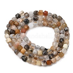 Нити бусин из натурального черного рутилированного кварца&nbsp;LS-G-RM250101-L1