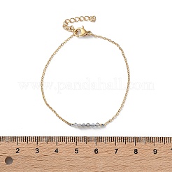 Браслеты из звеньев натурального лабрадорита из нержавеющей стали 304&nbsp;BJEW-A036-15G