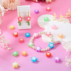 100 шт. 2 стиля двухцветные непрозрачные акриловые бусины&nbsp;SACR-TA0001-59