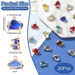 20 шт. латунный микропаве кубический цирконий со стеклянными подвесками&nbsp;KK-YW0002-94