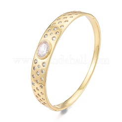 Овальный шарнирный браслет из циркония&nbsp;BJEW-G651-10G-04