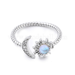 Открытые манжеты из латуни с микропаве и прозрачным цирконием для женщин&nbsp;LS-RJEW-S402-03P