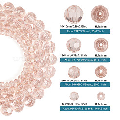 4 нить 4 вида прозрачных стеклянных бусин&nbsp;GLAA-TA0002-56C