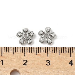 Колпачки для бусин из прозрачного кубического циркония из латуни&nbsp;KK-V015-22P