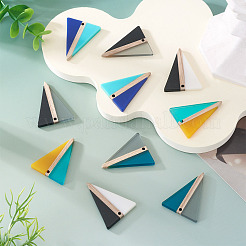 10шт 5 цвета подвески из смолы и дерева&nbsp;RESI-TA0004-52