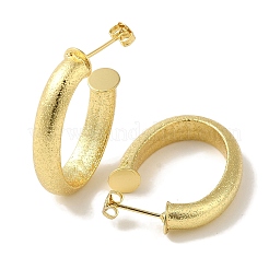 Овальные серьги-гвоздики из латуни с текстурой стойки&nbsp;EJEW-P272-07G