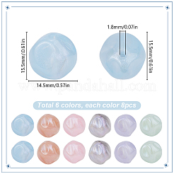 48шт 6 цвета непрозрачные акриловые бусины&nbsp;OACR-SC0001-80
