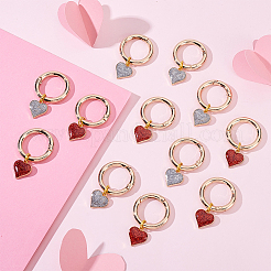 12 шт. 2 стиля подвески в виде сердца из сплава для обуви&nbsp;HJEW-GA00039