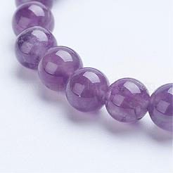 Природный аметист бисера браслеты простирания&nbsp;BJEW-P072-H01-B